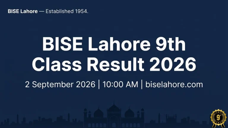 BISE Lahore 9th class result 2026 check online by roll number name SMS and gazette
