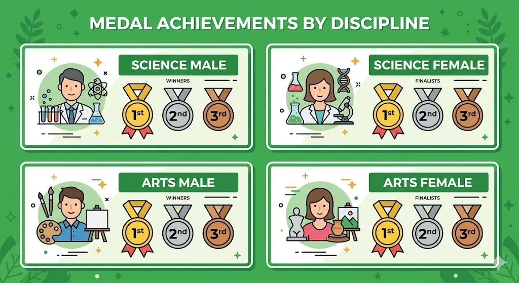 BISE Sargodha position holders 2026 four categories science arts male female