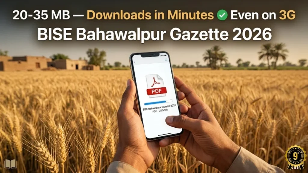 BISE Bahawalpur 9th class gazette 2026 download PDF check result by name