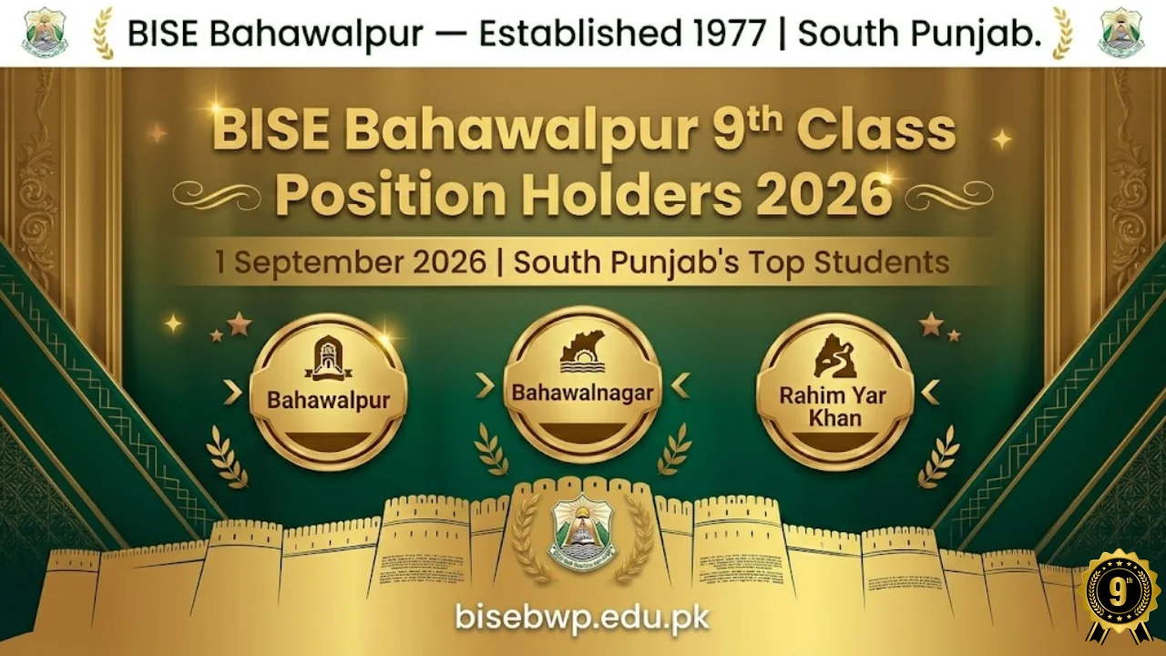 BISE Bahawalpur 9th class position holders 2026 toppers list Bahawalpur Bahawalnagar Rahim Yar Khan