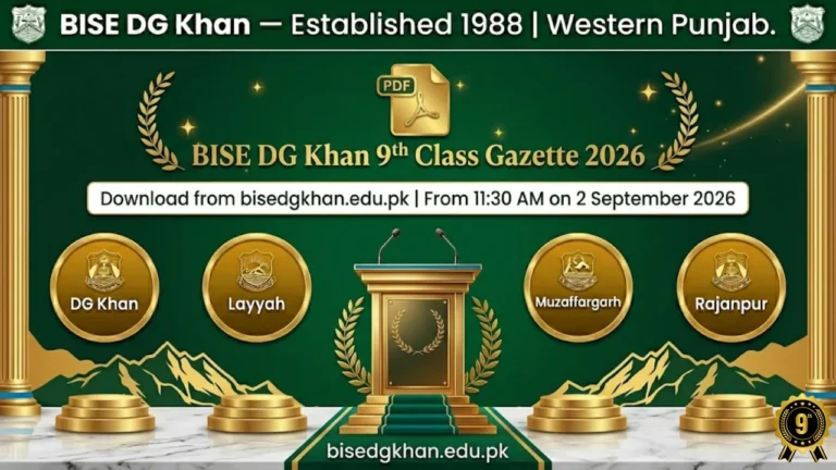 BISE DG Khan 9th Class Result Gazette 2026
