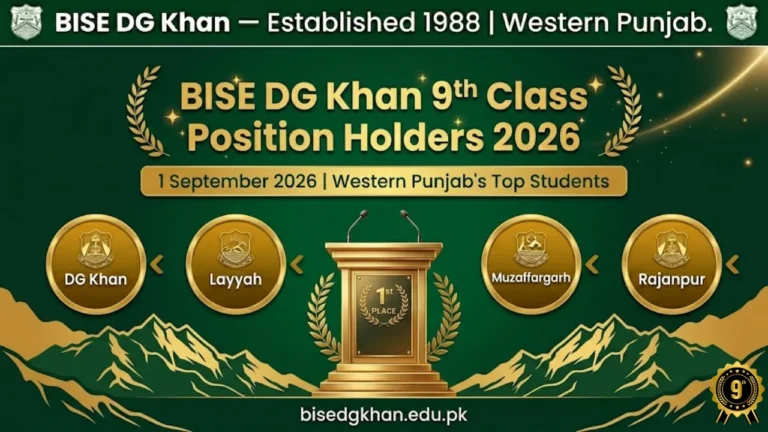 BISE DG Khan 9th class position holders 2026 toppers announced 1 September