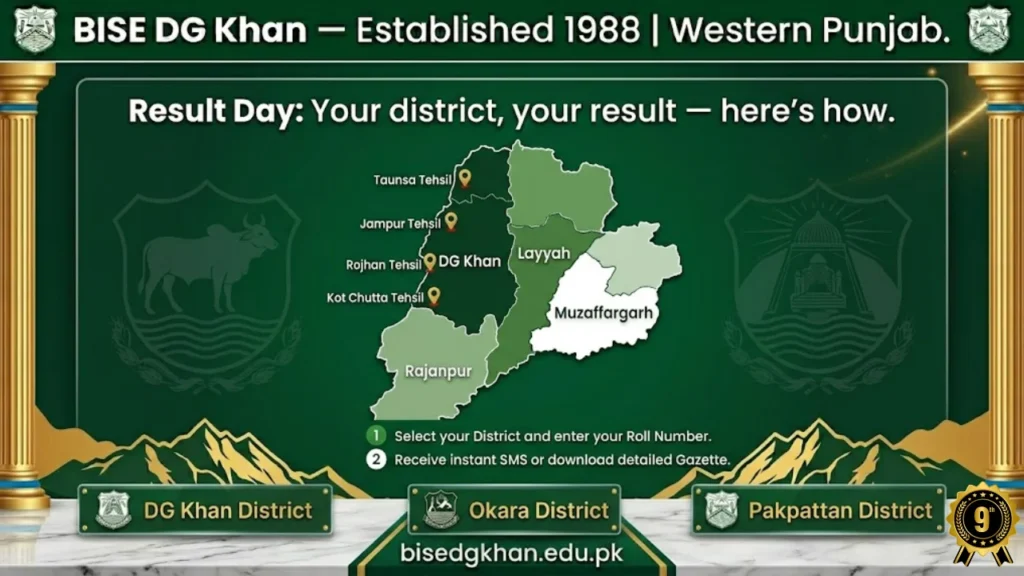 BISE DG Khan gazette 2026 four districts DG Khan Layyah Muzaffargarh Rajanpur