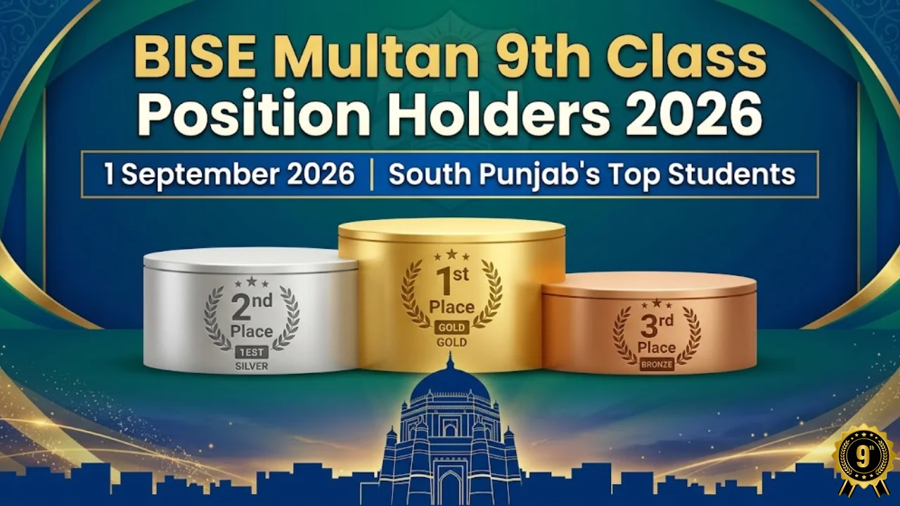 BISE Multan 9th class position holders 2026 toppers list announced 1 September