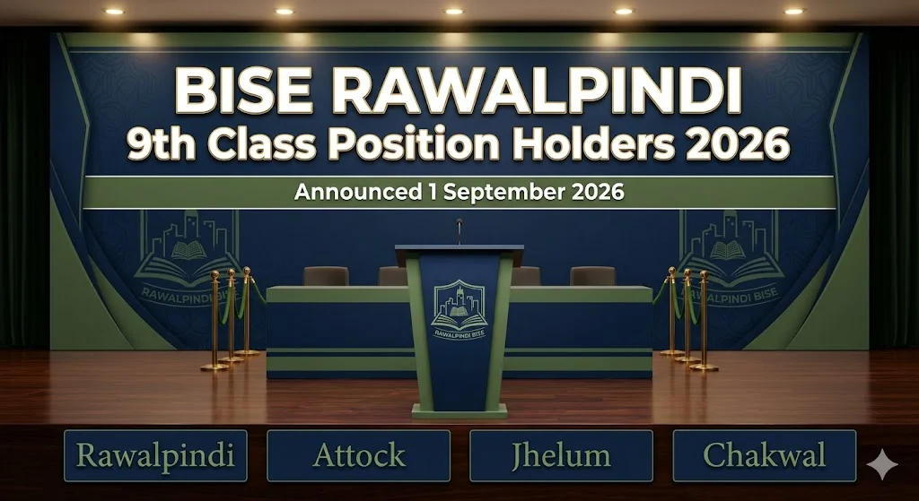 BISE Rawalpindi 9th class position holders 2026 toppers list 1 September