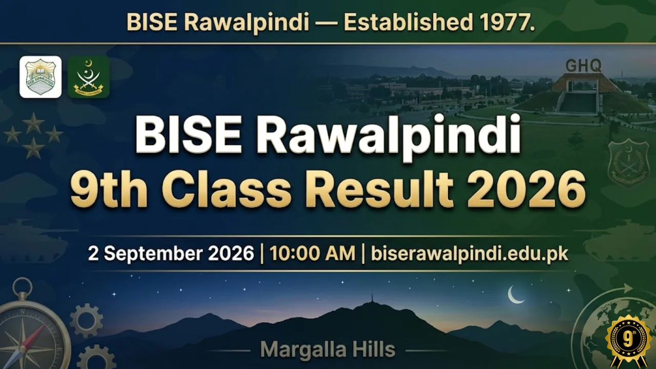 BISE Rawalpindi 9th class result 2026 check online by roll number name SMS 2 September