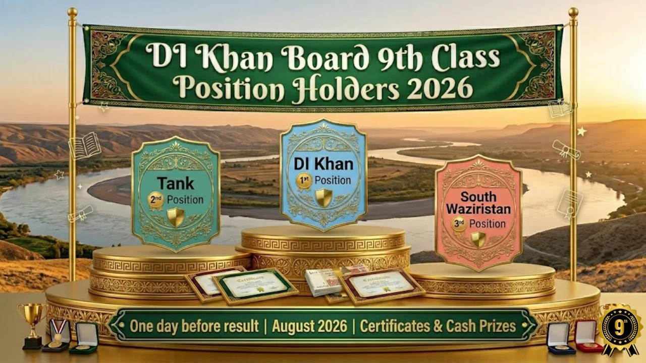 DI Khan Board 9th class position holders 2026 toppers DI Khan Tank South Waziristan