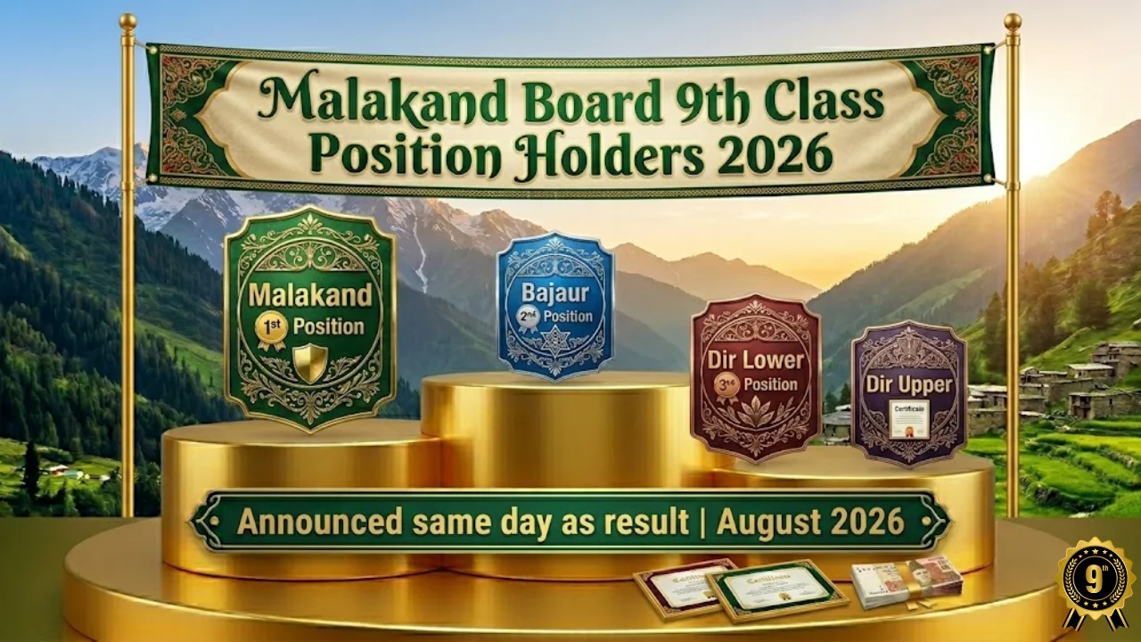Malakand Board 9th class position holders 2026 toppers Bajaur Dir Lower Dir Upper