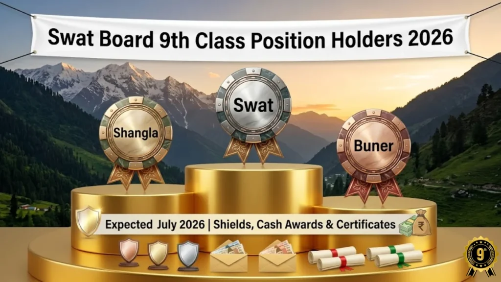 Swat Board 9th class position holders 2026 toppers Swat Shangla Buner July 2026
